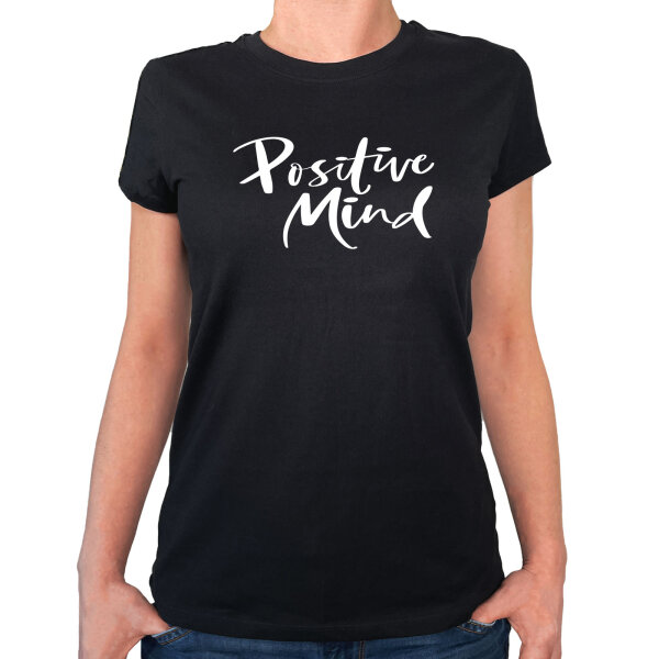 Damen T-Shirt Positiv Mind Schriftzug Größe XS-XXL