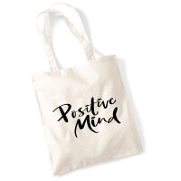 Jutebeutel Positiv Mind Schriftzug 10 Liter