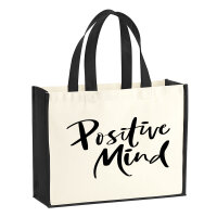 Jutetasche Positiv Mind Schriftzug 21 Liter Black