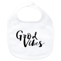 Baby Lätzchen Good Vibes Schriftzug Klettverschluss