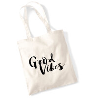 Jutebeutel Good Vibes Schriftzug 10 Liter