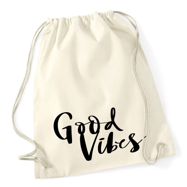 Turnbeutel Good Vibes Schriftzug 12 Liter