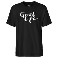 Herren T-Shirt Great Life Schriftzug Größe S-3XL