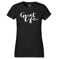 Damen T-Shirt Great Life Schriftzug Größe XS-XXL