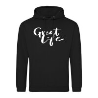 Unisex Hoodie Great Life Schriftzug Größe S-3XL