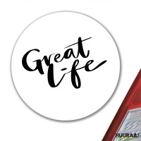 Aufkleber Great Life Schriftzug 10cm Sticker