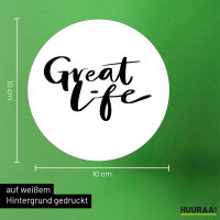 Aufkleber Great Life Schriftzug 10cm Sticker