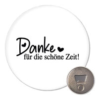 Magnet Danke für die schöne Zeit Herzen 59mm Kühlschrankmagnet Flaschenöffner