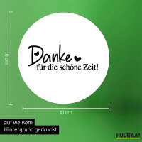 Aufkleber Danke für die schöne Zeit Herzen 10cm Sticker