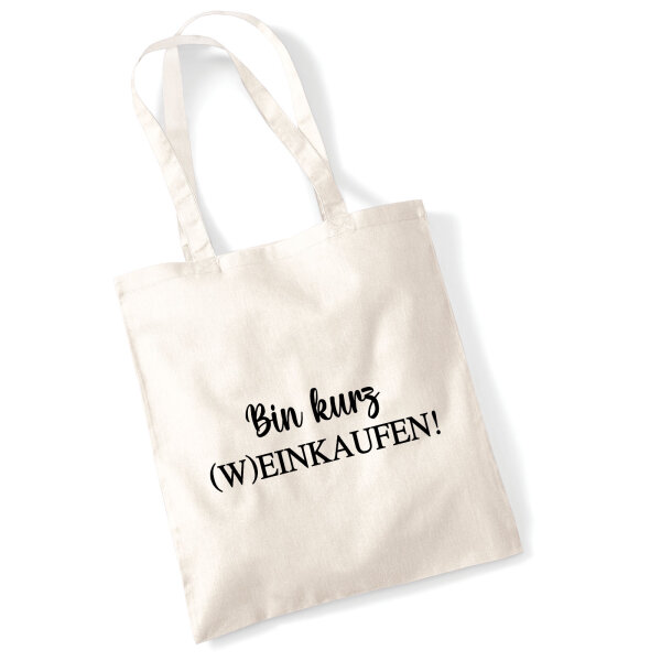 Jutebeutel Bin kurz (W)Einkaufen Schriftzug 10 Liter