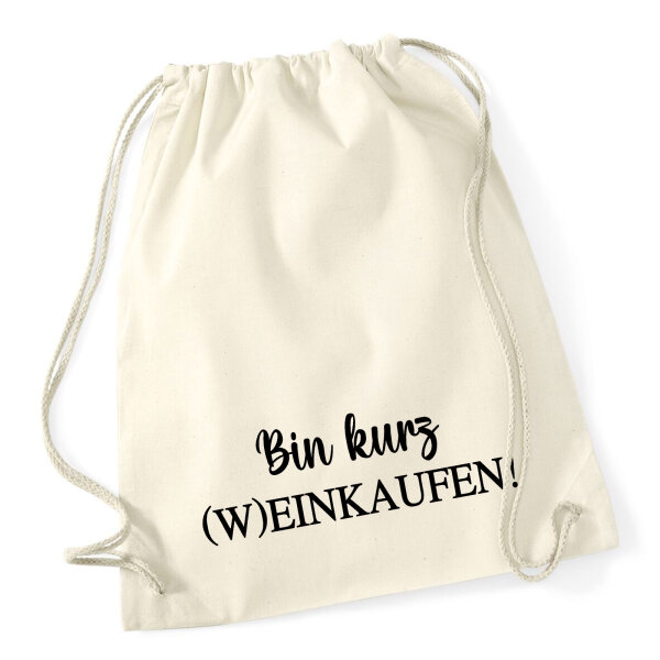 Turnbeutel Bin kurz (W)Einkaufen Schriftzug 12 Liter