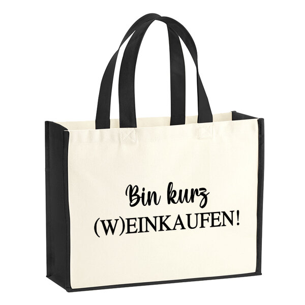 Jutetasche Bin kurz (W)Einkaufen Schriftzug 21 Liter Black