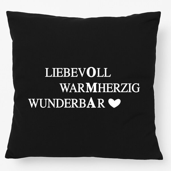 Kissen Liebevoll Warmherzig Wunderbar Oma 40x40cm