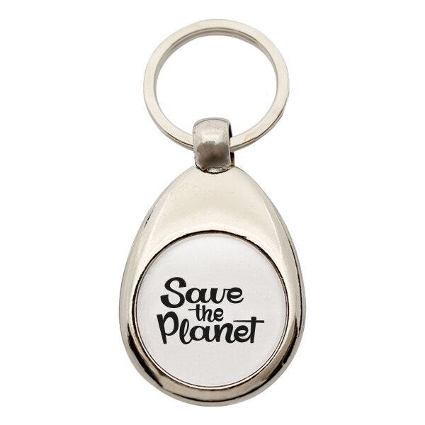 Schlüsselanhänger Save the Planet Schriftzug