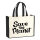 Jutetasche Save the Planet Schriftzug 21 Liter Black