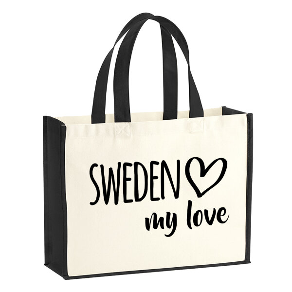 Jutetasche Sweden my love 21 Liter Black