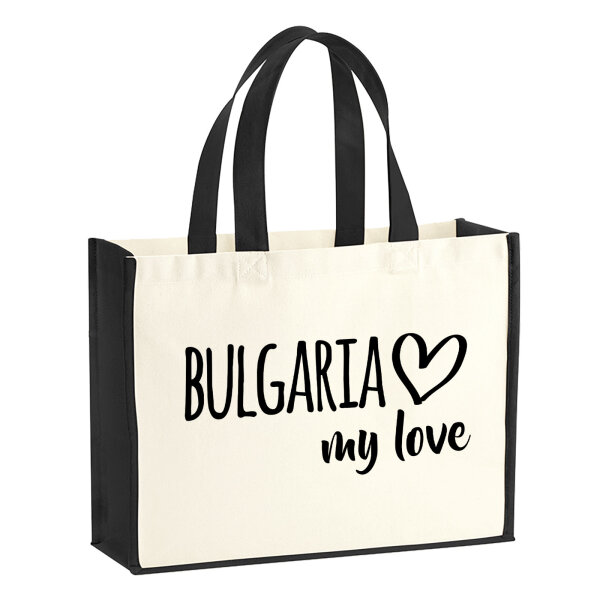 Jutetasche Bulgaria my love 21 Liter Black