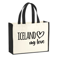 Jutetasche Iceland my love 21 Liter Black