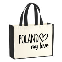 Jutetasche Poland my love 21 Liter Black