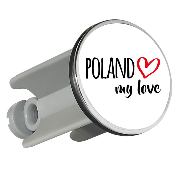 Waschbeckenstöpsel Poland my love 4cm Abflussstopfen