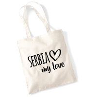 Jutebeutel Serbia my love 10 Liter