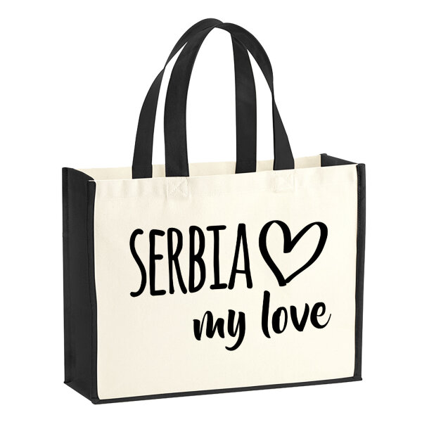 Jutetasche Serbia my love 21 Liter Black
