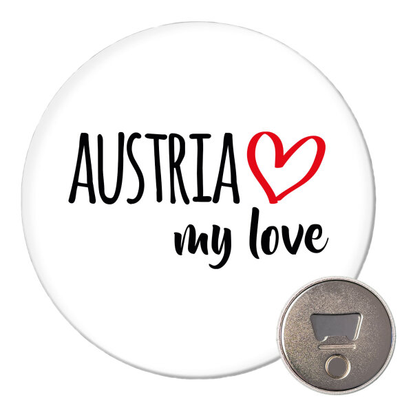 Magnet Austria my love 59mm Kühlschrankmagnet Flaschenöffner