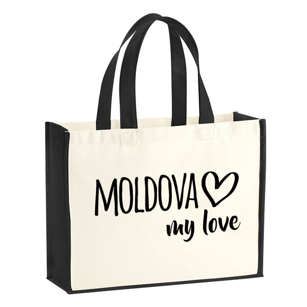 Jutetasche Moldova my love 21 Liter Black