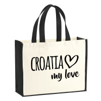 Jutetasche Croatia my love 21 Liter Black