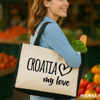 Jutetasche Croatia my love 21 Liter Black