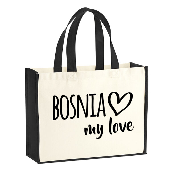 Jutetasche Bosnia my love 21 Liter Black