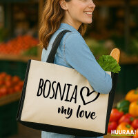 Jutetasche Bosnia my love 21 Liter Black