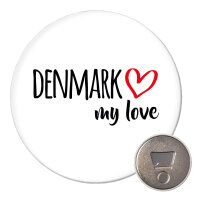 Magnet Denmark my love 59mm Kühlschrankmagnet...