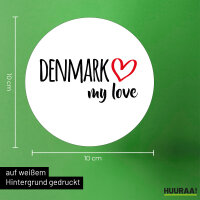 Aufkleber Denmark my love 10cm Sticker