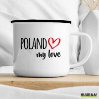 Emaille Tasse Poland my love 300ml Vintage Emaille Becher