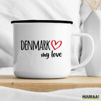 Emaille Tasse Denmark my love 300ml Vintage Emaille Becher