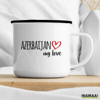 Emaille Tasse Azerbaijan my love 300ml Vintage Emaille Becher