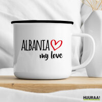 Emaille Tasse Albania my love 300ml Vintage Emaille Becher