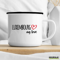 Emaille Tasse Luxembourg my love 300ml Vintage Emaille Becher