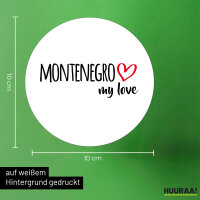 Aufkleber Montenegro my love 10cm Sticker