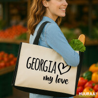 Jutetasche Georgia my love 21 Liter Black