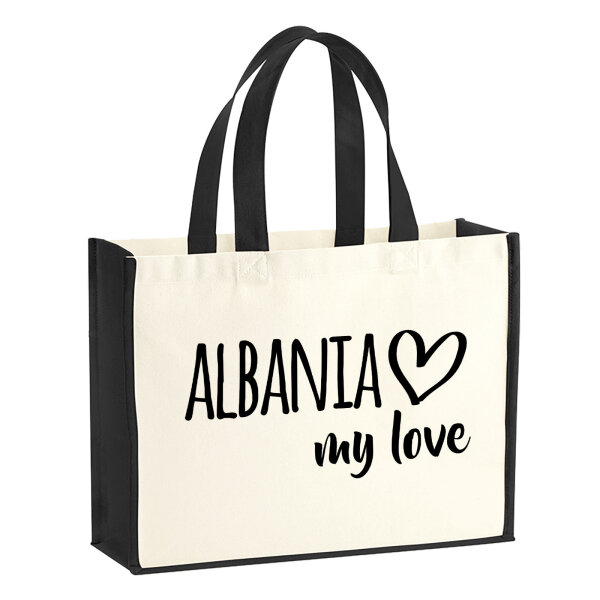 Jutetasche Albania my love 21 Liter Black