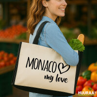 Jutetasche Monaco my love 21 Liter Black
