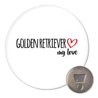 Magnet Golden Retriever my love 59mm Kühlschrankmagnet Flaschenöffner