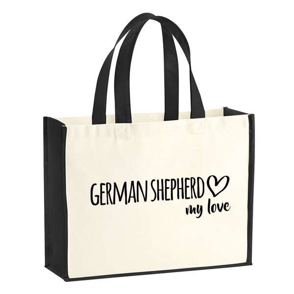 Jutetasche German Shepherd my love 21 Liter Black