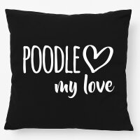 Kissen Poodle my love 40x40cm