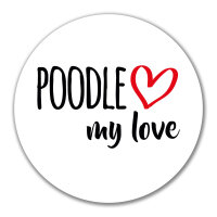 Aufkleber Poodle my love 10cm Sticker