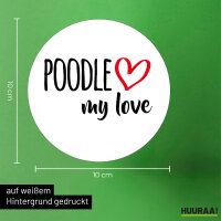 Aufkleber Poodle my love 10cm Sticker