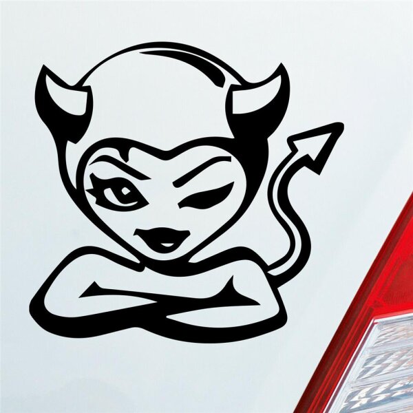 Autoaufkleber Teufel Sexy Devil Schwarz Matt ca. 10x9.6cm