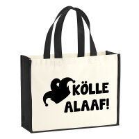 Jutetasche Kölle Alaaf Narrenkappe 21 Liter Black
